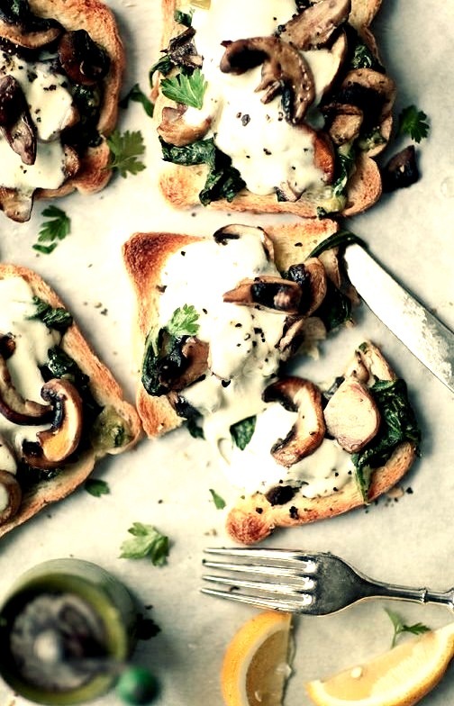 mozzarella & mushroom toast