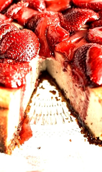 Roasted Strawberry & Ginger Ricotta Cheesecake