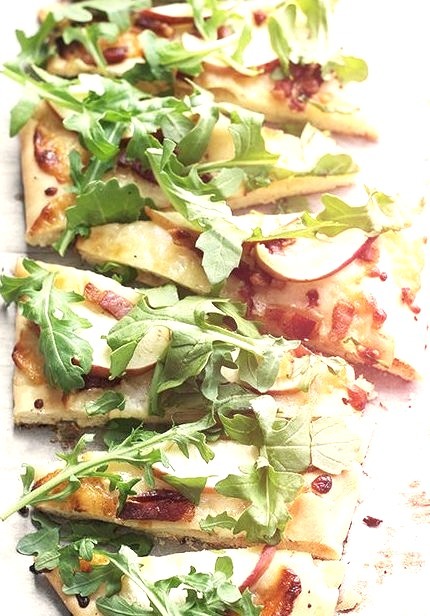 Aged Cheddar, Pancetta, Apple and Arugula Flatbread Seasons and Suppers