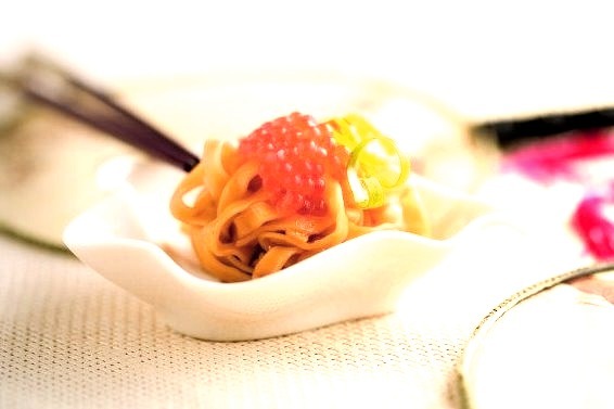 Salmon roe and egg noodles in double deluxe soy sauce recipe